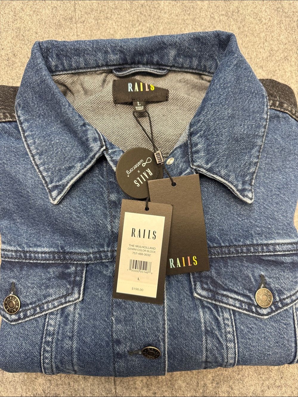 Rails the mulholland gemini color block jean jacket nwt - Picture 6 of 7